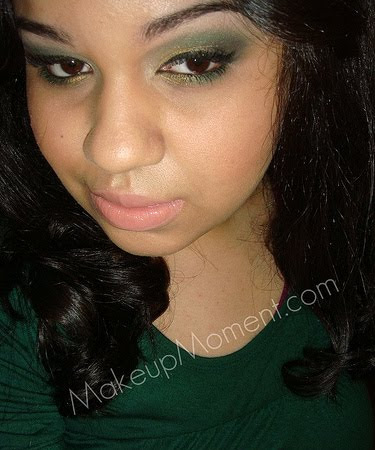 Look Of The Day: Smokey Gold and Green Eyes With Nude Glossy Lip