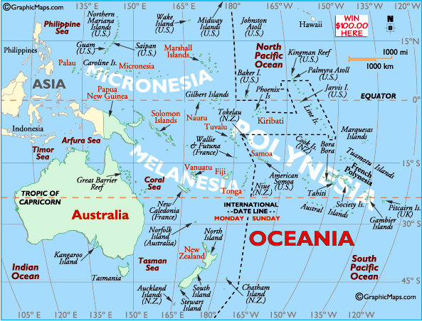 Australia & Oceania Map