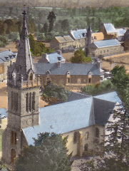 L'église, au loin Belêtre vers 1960