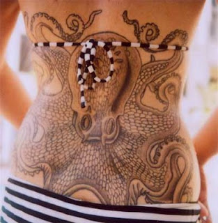 Octopus Tattoo On Back Body Japanese Girl
