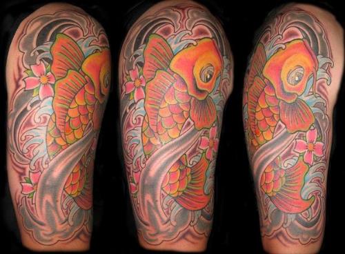 Asian Koi Fish Half Sleeve Tattoo Asian Koi Fish Half Sleeve Tattoo