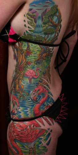 Tropical Paradise Side Body Tattoo