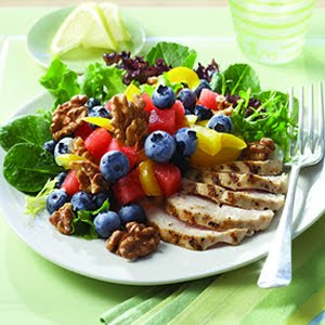 Blueberry, Watermelon and Walnut Salad Recipe ~ Chocolate Raspberry Cake