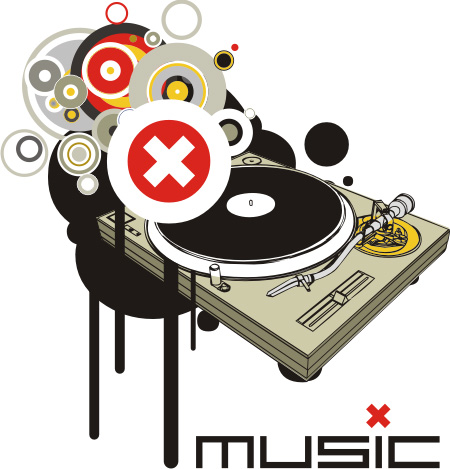 i love music logo. i love house music logo.