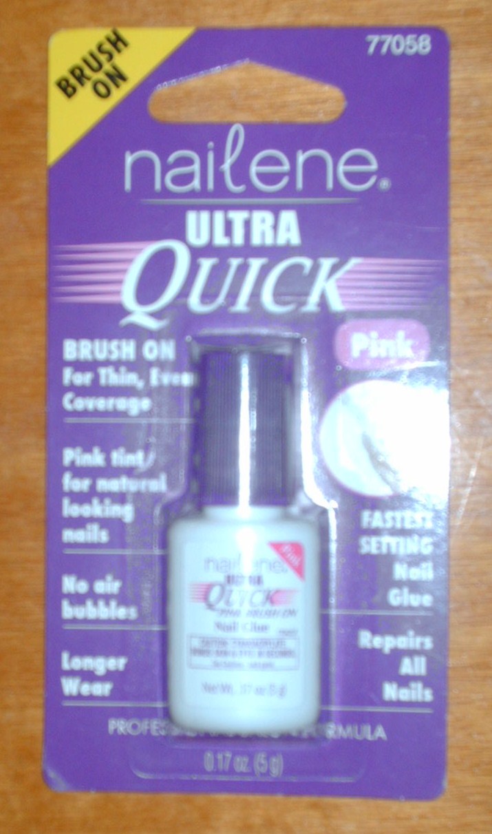 The product is Nailene Ultra Quick Pink Brush-on Nail Glue