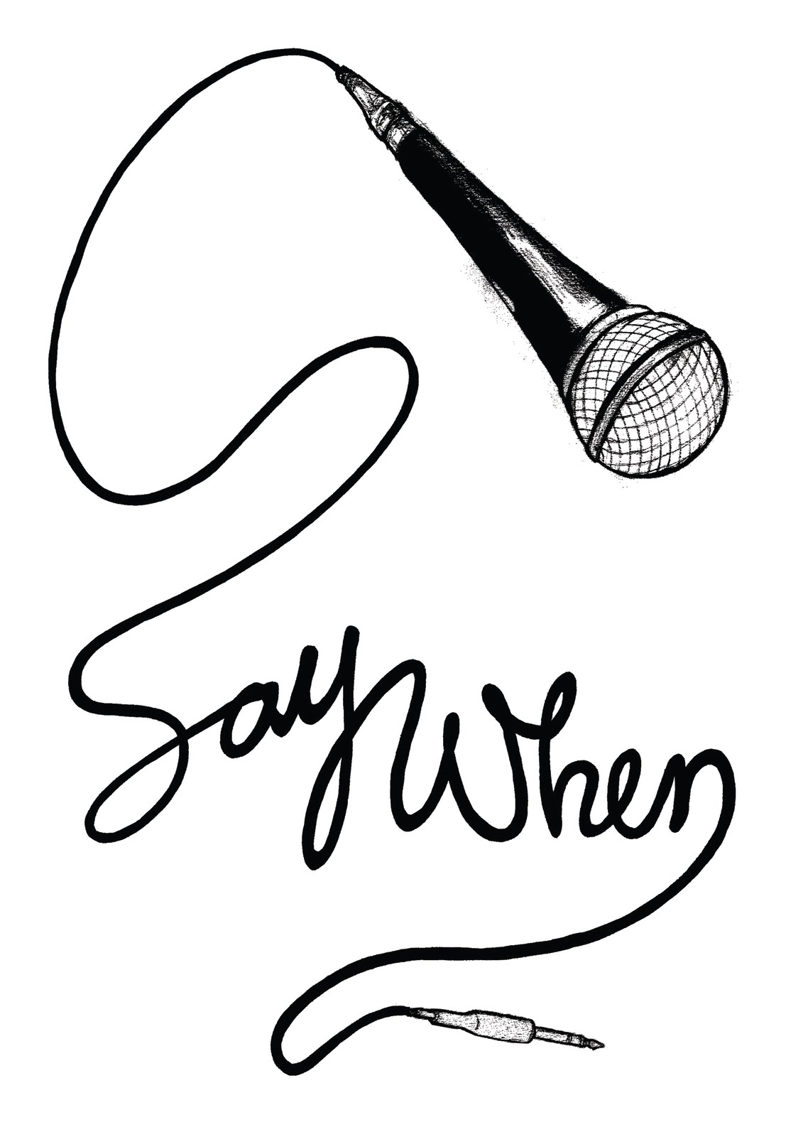 Real Microphone Coloring Pages Sketch Coloring Page.