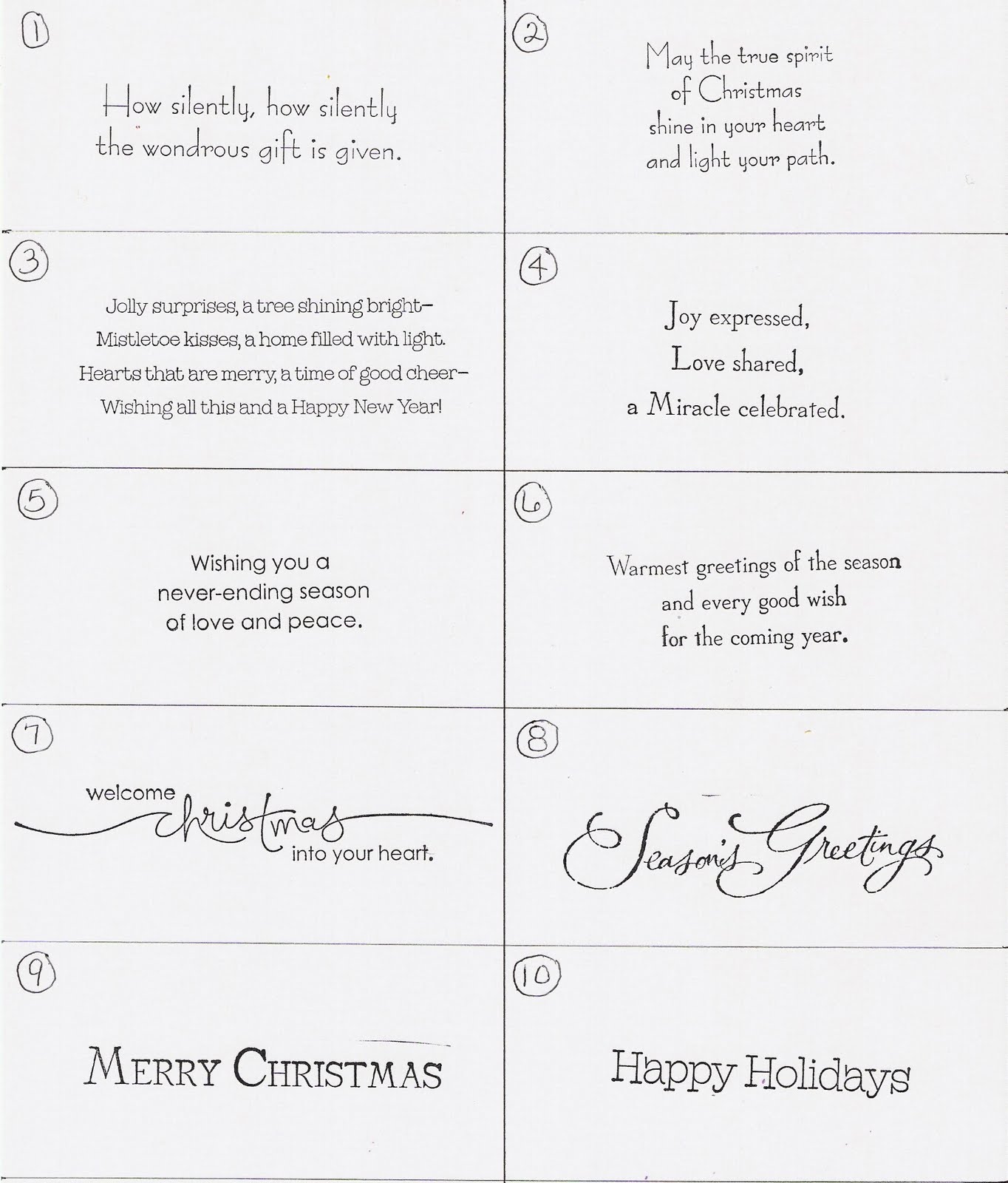 Christmas Card Greetings Sayings Family