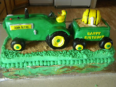 Tractor cake w/trailor smash cake