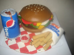 Hamburger,Pepsi and fries Cake