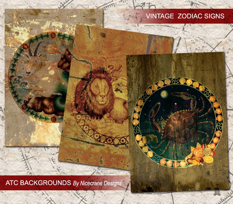 Nicecrane Designs Amazing Vintage Zodiac Signs