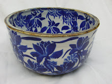 Large blue/white Bowl.