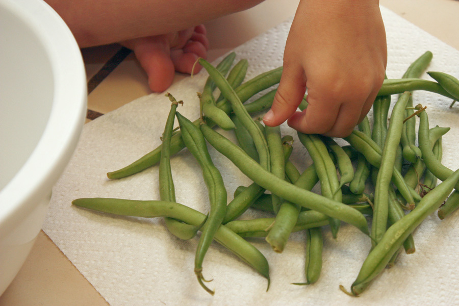 Little Fists Snapping Beans