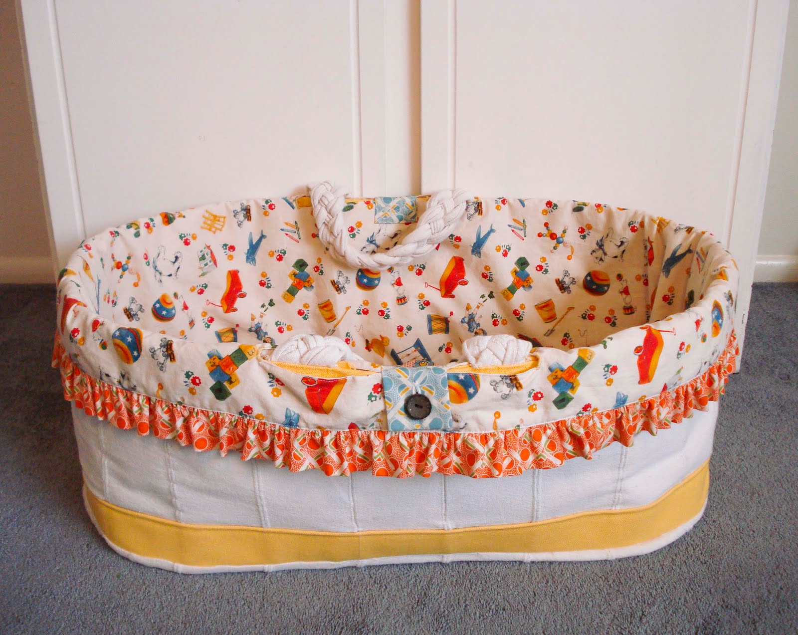 fabric moses basket bright apple blossom