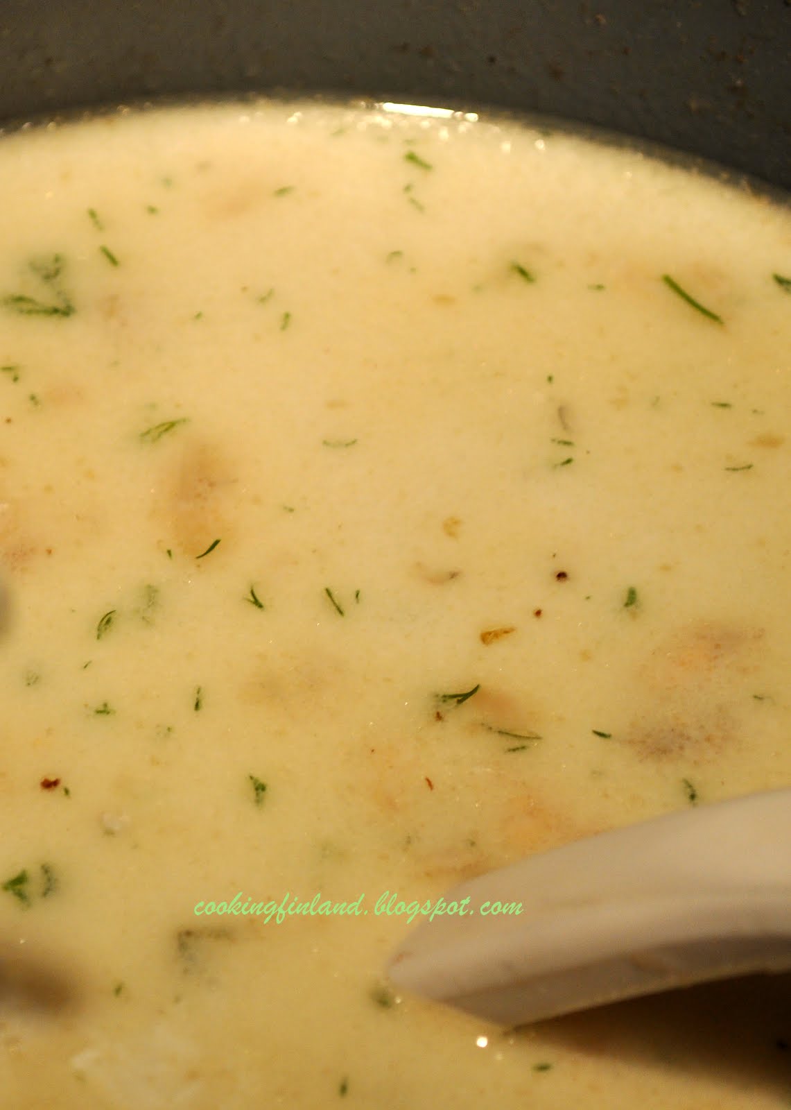 Cooking Finland Fish soup made with salmonkalakeitto (lohikeitto)