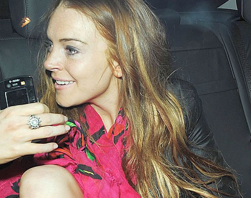 Lindsay Lohan "Pantyless" in London Babes Next Door