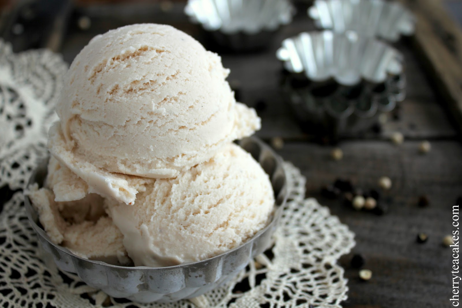 Cherry Tea Cakes Strawberry and Black Pepper Ice Cream