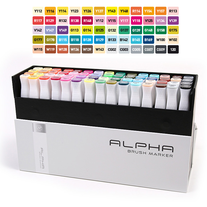 marlene Alpha Brush Markers 60set