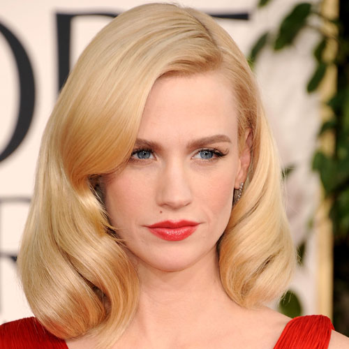 I was PRO January Jones showing off her own Golden Globes