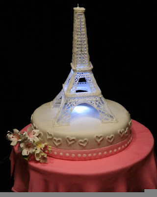 Paris Tower Above The Wedding Cake