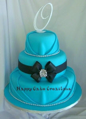 aqua wedding cake picture