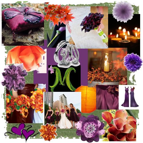 purple and orange wedding