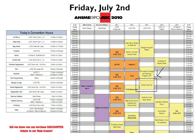 Anime Expo Schedule Saturday