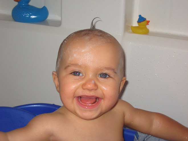 Hudson taking a bath!