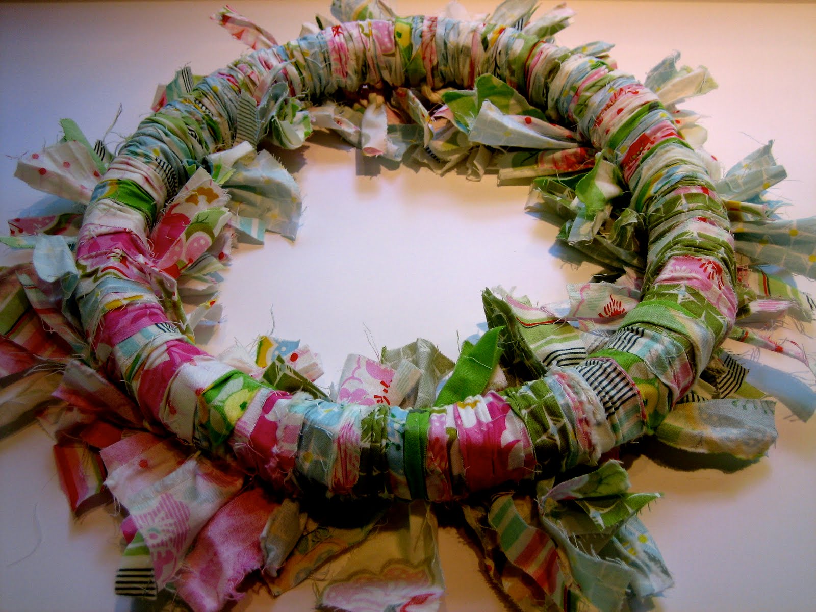 Summer Fabric Rag Wreath Tutorial The Cottage Mama