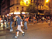 Random rollerblading parade at 11:00pm through Brussels.