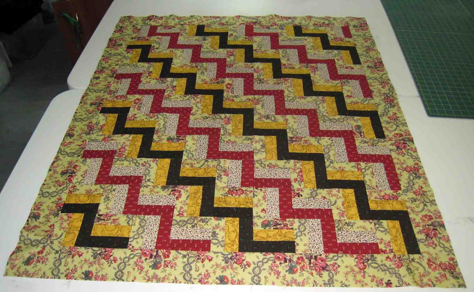 BLOCK HEAD Project 4 Triple Rail Fence Quilt Mitered Borders