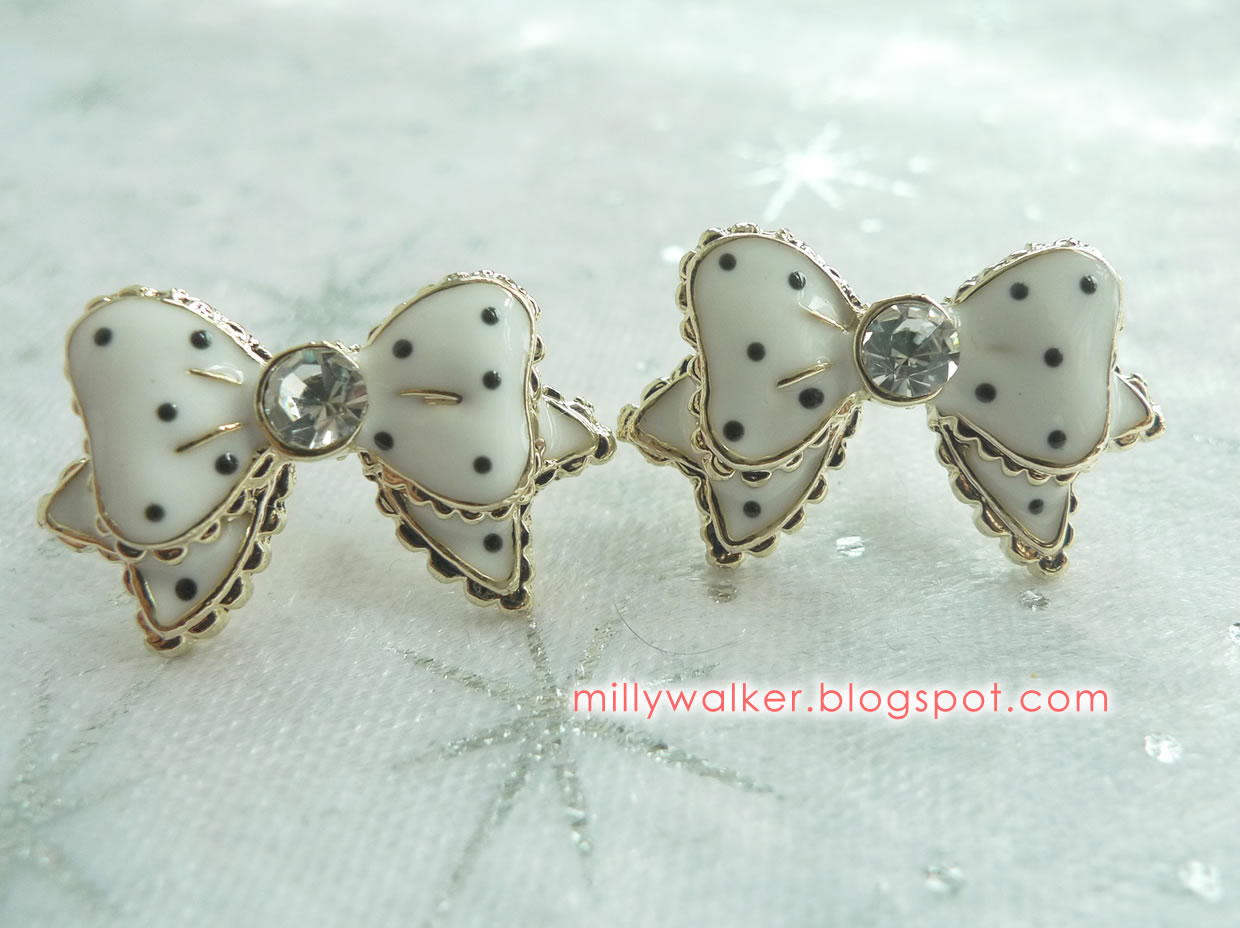 Milly Walker Walking with Style Candy Polka Ribbon Earrings All Sold