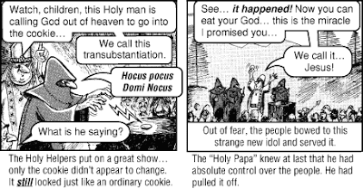 Je considère cette formule magique en parodie de latin comme une preuve que Jack Chick a lu Harry Potter, et donc définitivement condamné son âme à l'enfer