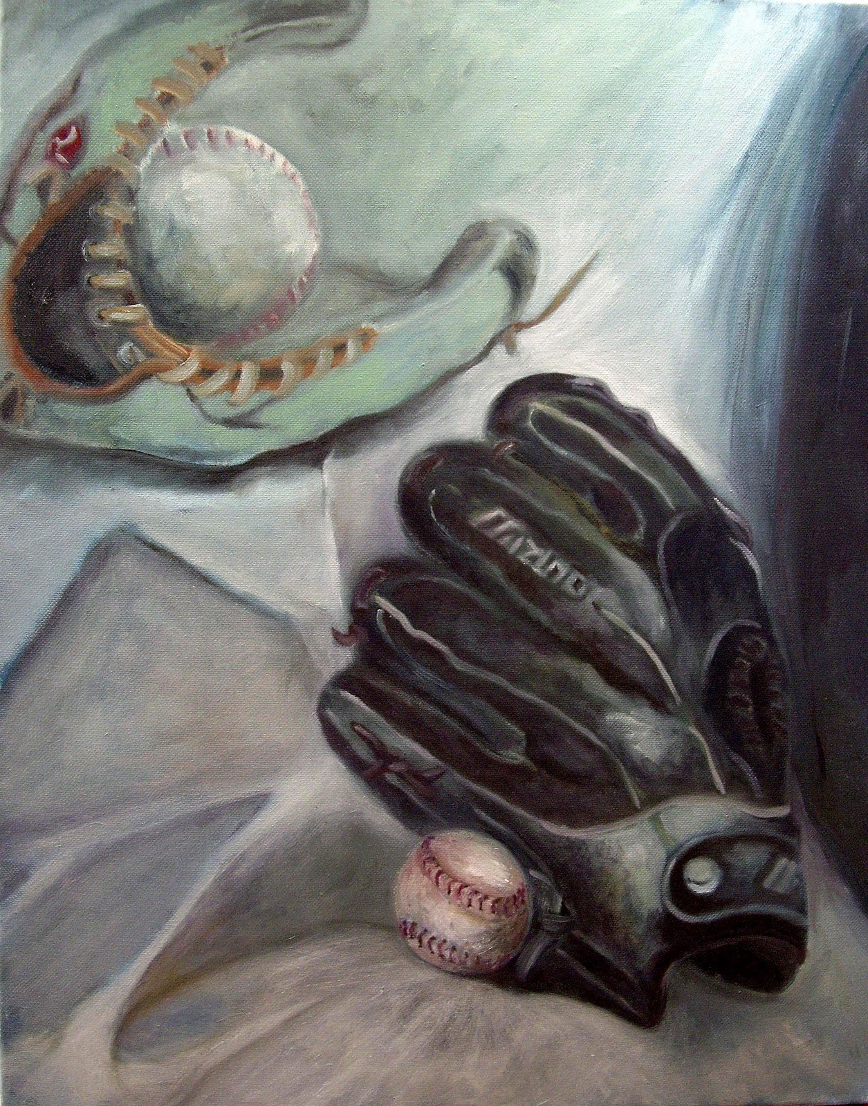 My Oil Painting Journey Baseball glove oil painting