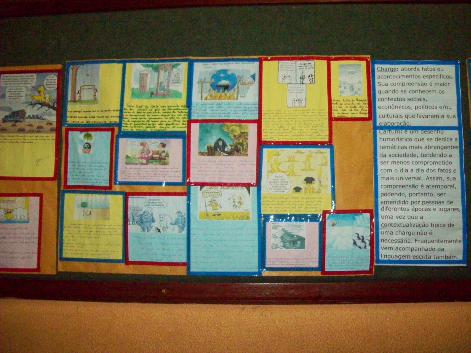 Blog da turma 901 MURAL COM CHARGES E CARTUNS