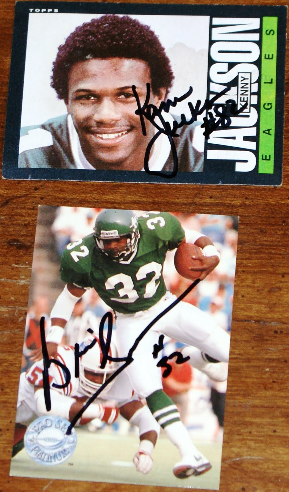 Dion's Autograph collection Blair Thomas and Kenny Jackson on 4/24/2010