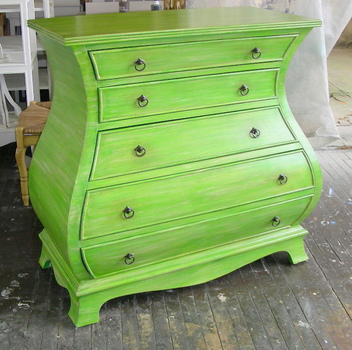 Sydney Barton Painted Furniture Green Chest Of Drawers