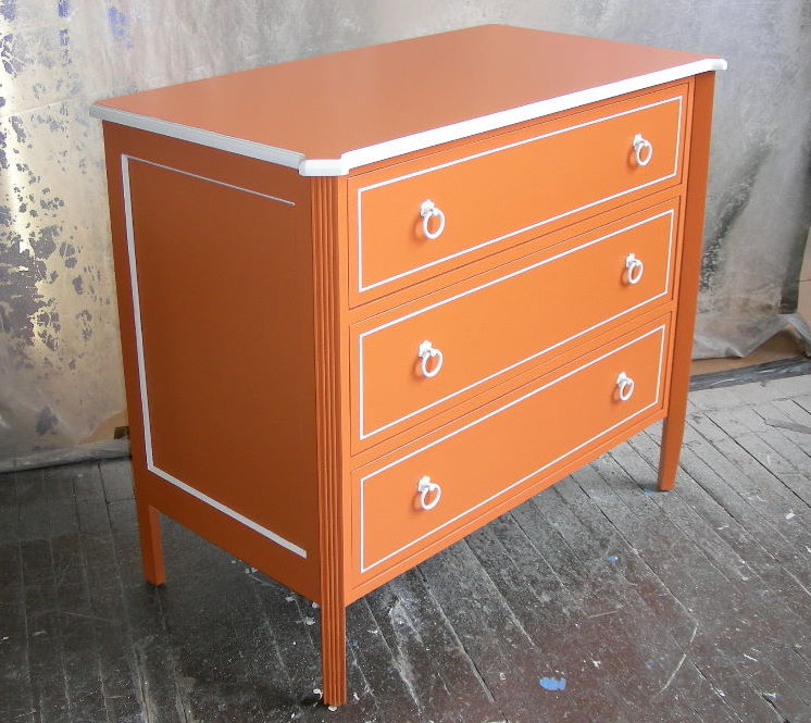 Sydney Barton Painted Furniture Orange Retro Chest