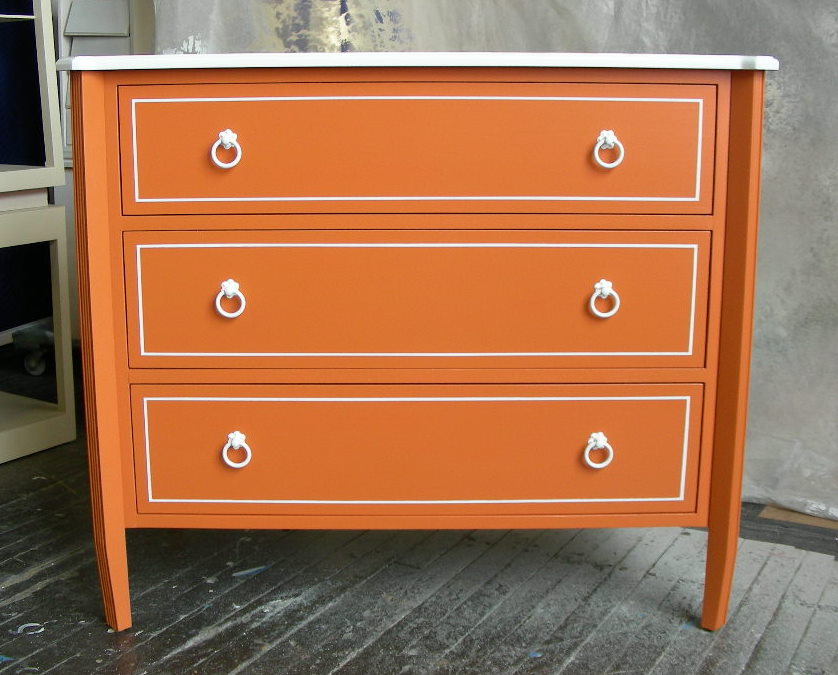 Sydney Barton Painted Furniture Orange Retro Chest