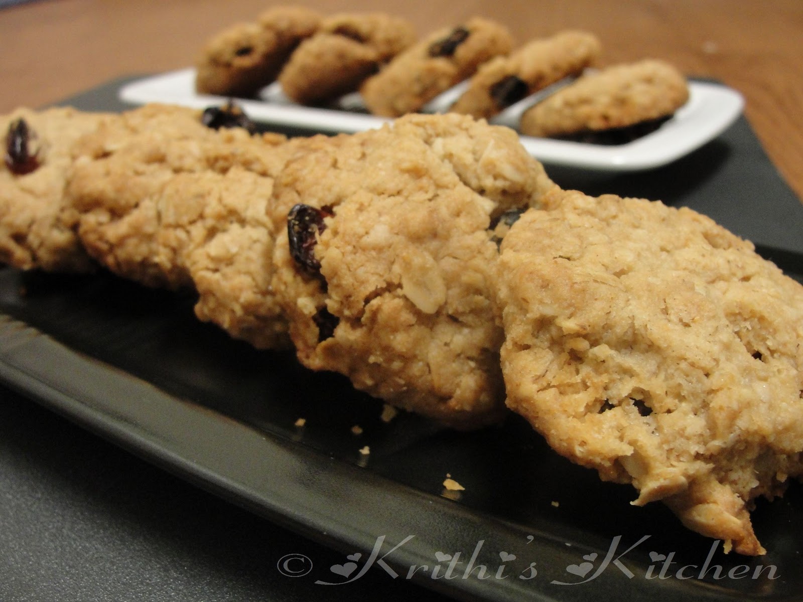 Krithi's Kitchen Eggless Oatmeal Raisin Cookies Cookie Recipes