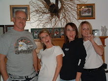 Dad with his girls, showing off our manners that he taught us!