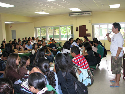 Hopwood students and Angelo Villagomez