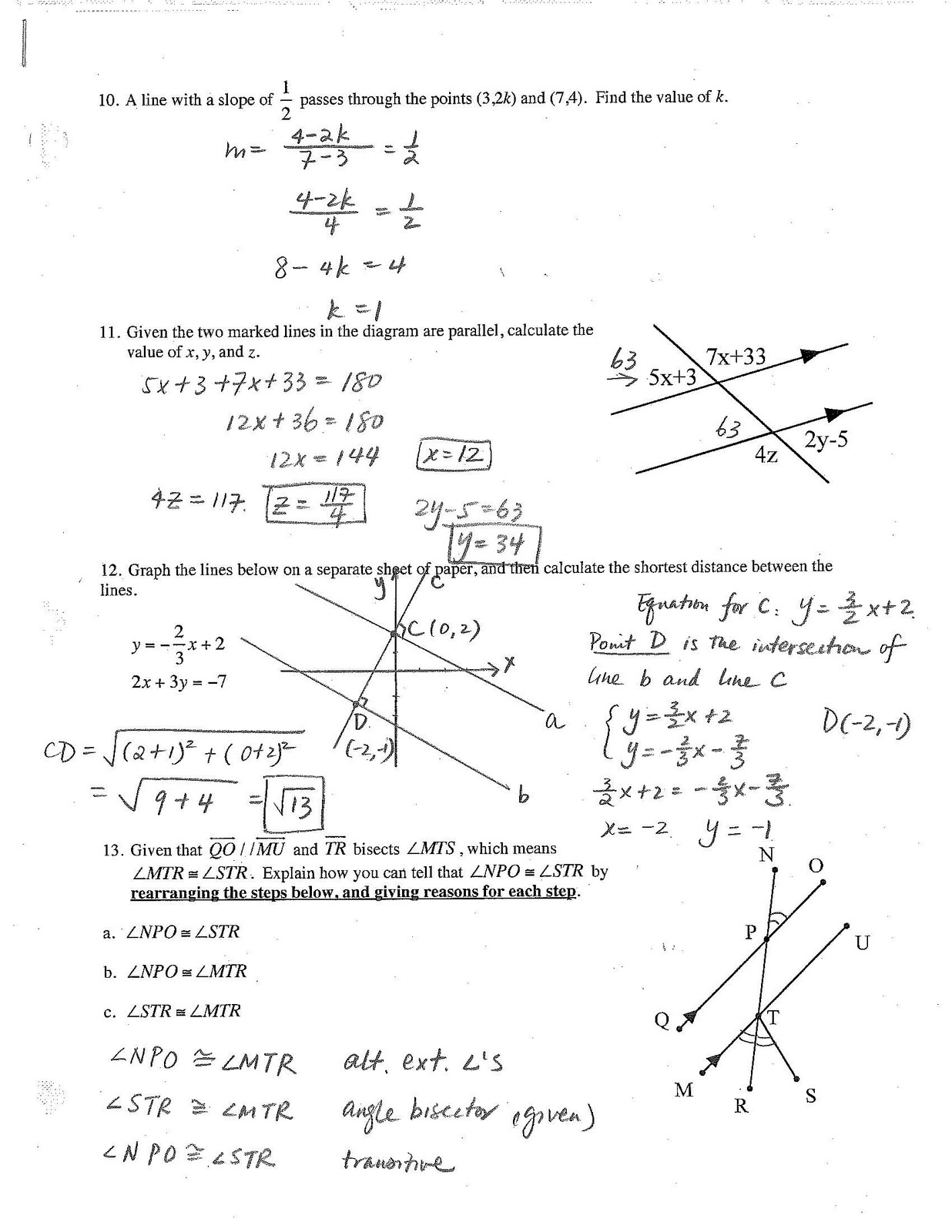 Jiazhen's Geometry Review Sheet Answer is here!