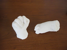 Mold of Dylan's hand and foot