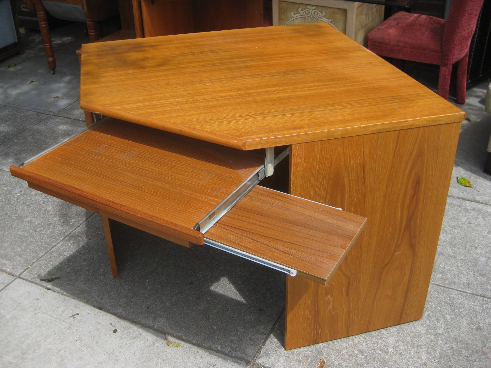 UHURU FURNITURE & COLLECTIBLES SOLD Danish Teak Corner Desk 40