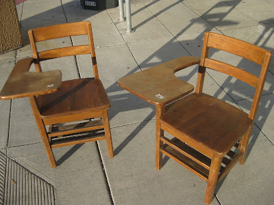 Uhuru Furniture Collectibles Sold 2 Old School Desk Chairs