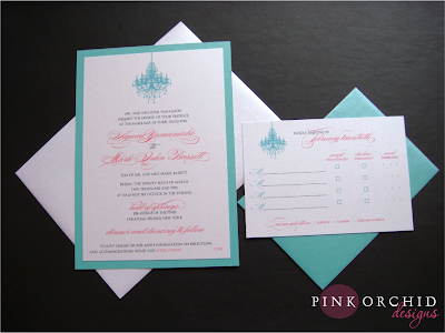 Tiffany Blue Chandelier Wedding Invitations