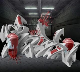 digital arrow 3d graffiti alphabet