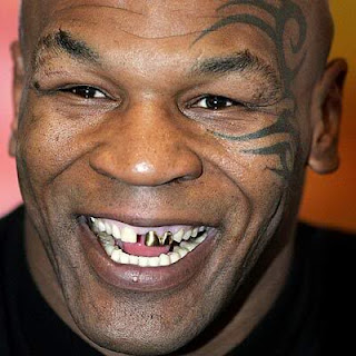 Mike Tyson Left Tribal Face Tattoo
