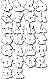 Graffiti Bubble Alphabet White Black Style Fonts Color Design