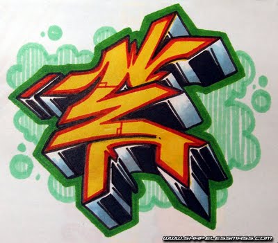 3d graffiti wildstyle. Graffiti Letter E 3D Style